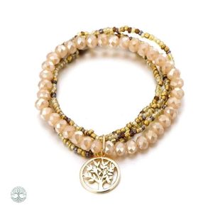 Accessoire bohème avec motif Arbre de Vie en jaune