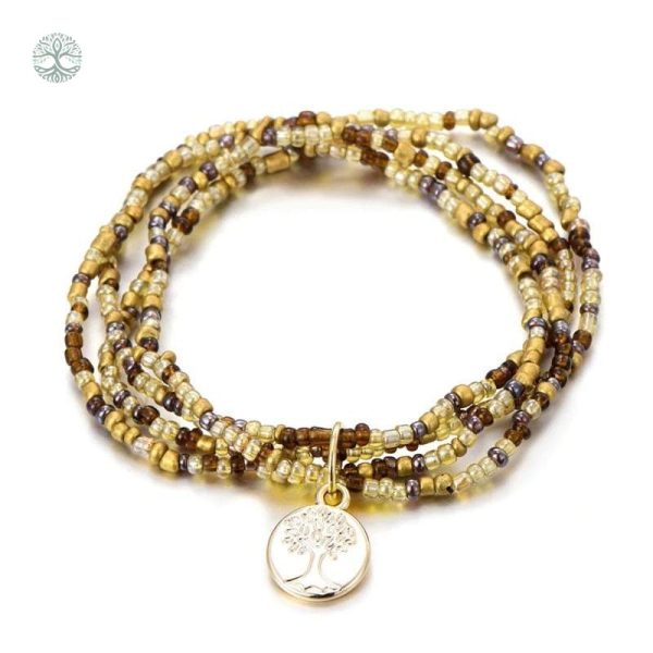 Bijou Arbre de Vie, design bohémien, teintes ensoleillées