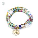 Bracelet bohème avec motif Arbre de Vie multicolore