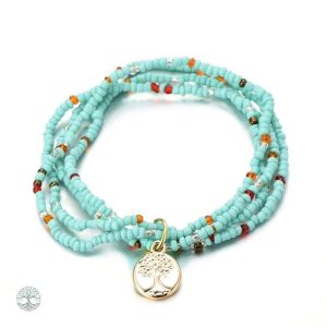 Accessoire bohème Arbre de Vie en turquoise