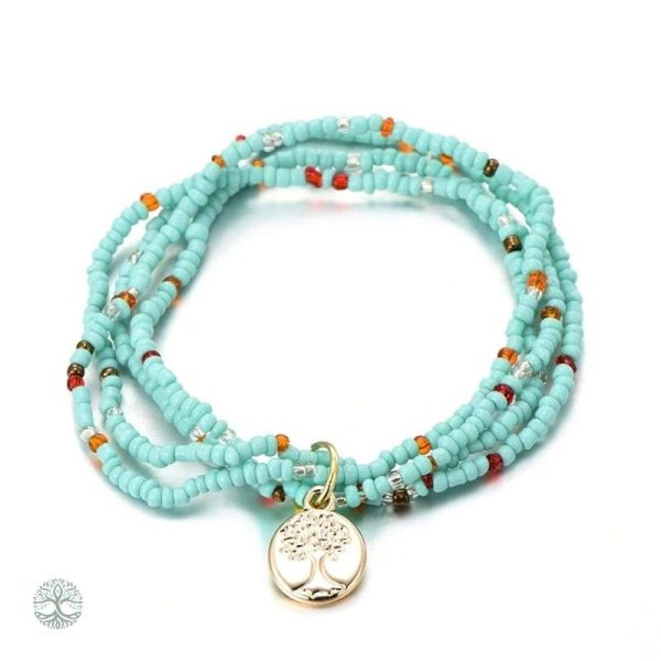 Accessoire bohème Arbre de Vie en turquoise