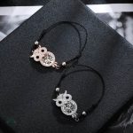 Bracelet Chouette en métal et pierres naturelles