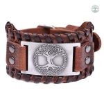 Bracelet Viking en cuir avec motif Arbre de Vie