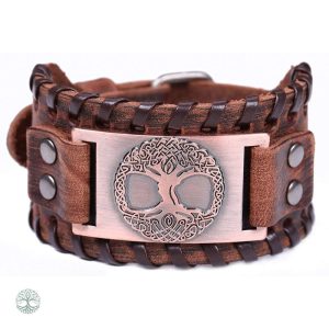 Accessoire en cuir représentant l'Arbre de Vie