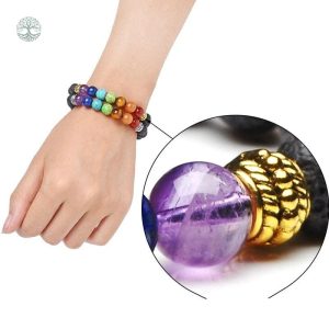 Accessoire spirituel Arbre de Vie avec chakras colorés