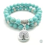 Bracelet Arbre de Vie en Pierre Turquoise