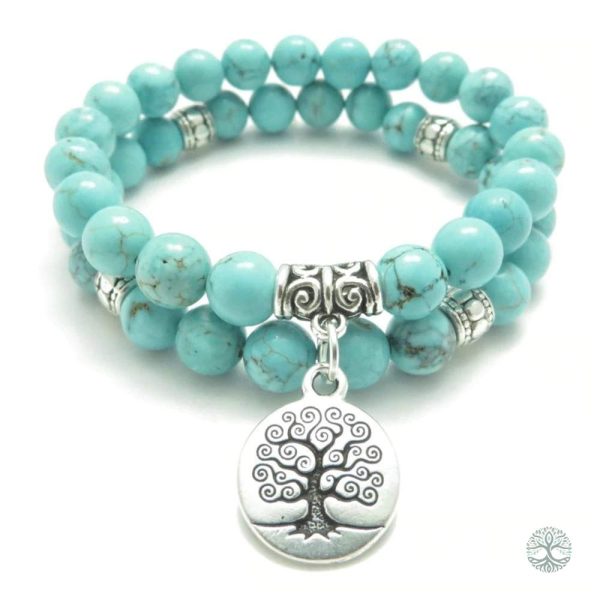 Bracelet Arbre de Vie en Pierre Turquoise