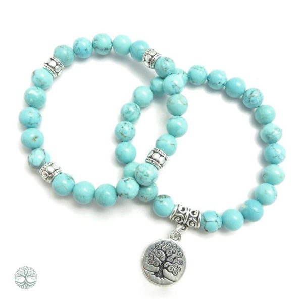 Bracelet en pierre naturelle, style arbre de vie