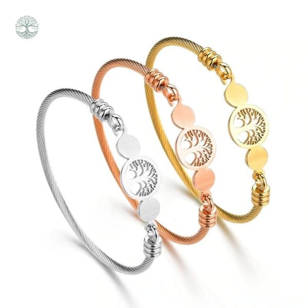 Bracelet Jonc Arbre de Vie en métal élégant