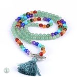 Bracelet en Aventurine, symbole de l'Arbre de Vie et des Chakras