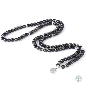 Bracelet de protection Arbre de Vie en obsidienne
