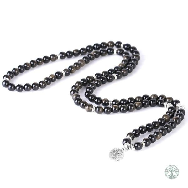 Bracelet de protection Arbre de Vie en obsidienne