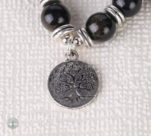 Mala 108 perles en obsidienne pour la méditation