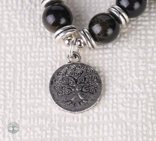 Mala 108 perles en obsidienne pour la méditation