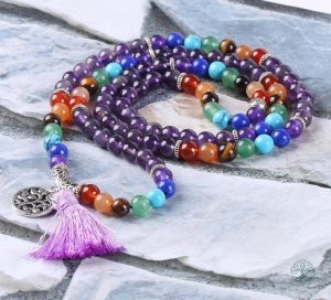 Bracelet spirituel Arbre de Vie en améthyste violet