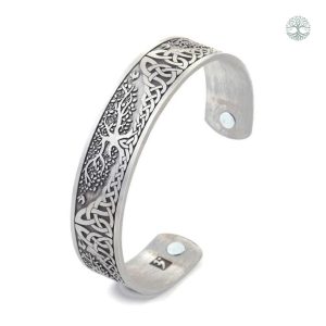 Bracelet manchette Viking Arbre de Vie en métal