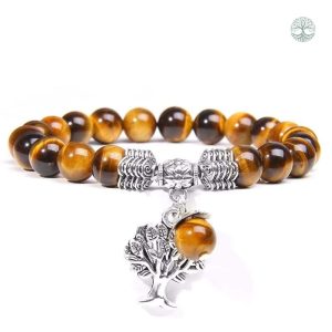 Bracelet Arbre de Vie en Œil-de-Tigre élégant et symbolique