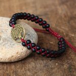 Bracelet Arbre de Vie en Onyx Noir