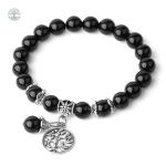 Bracelet Arbre de Vie en Agate Noire