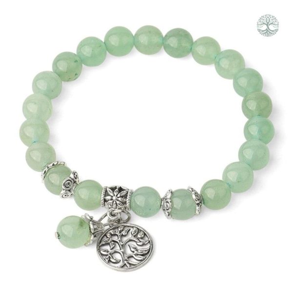 Bracelet Arbre de Vie en Pierre Aventurine Verte