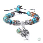 Bracelet Arbre de Vie en Pierre Cyanite