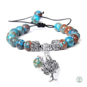 Bracelet Arbre de Vie en Pierre Cyanite