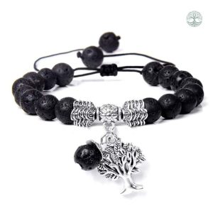 Bracelet Arbre de Vie en Pierre de Lave