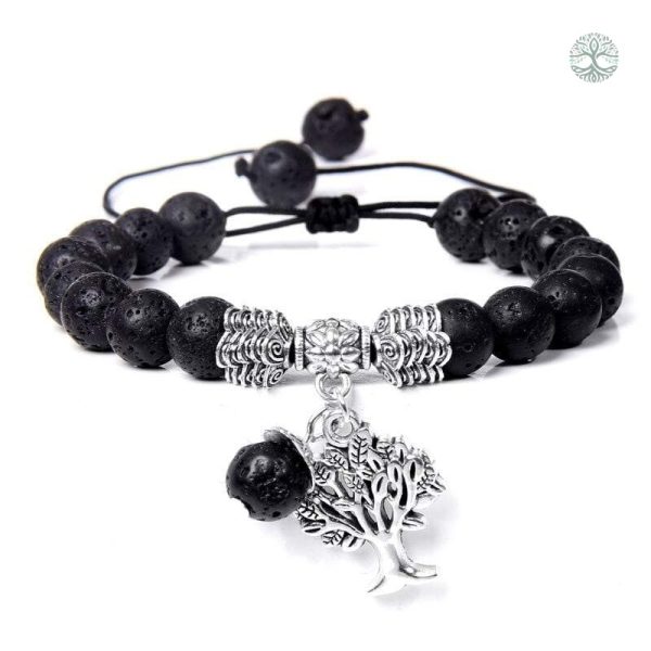 Bracelet Arbre de Vie en Pierre de Lave