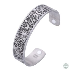 Bracelet manchette Arbre de Vie Yggdrasil en métal