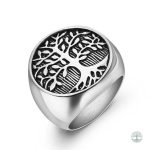 Bague Arbre de Vie en argent, design chevalière élégant