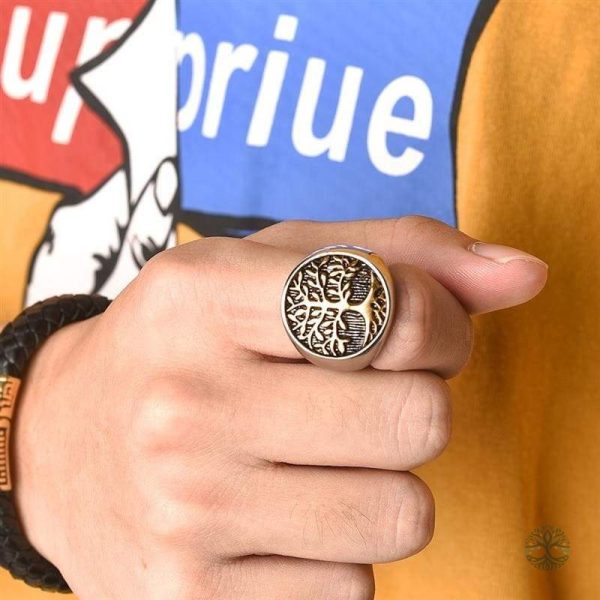 Bague homme ornée d'un motif Arbre de Vie