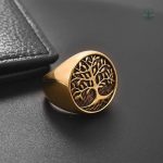 Bague chevalière design Arbre de Vie en or