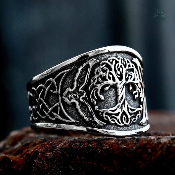 Chevalière Arbre de Vie pour homme en métal