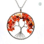 Collier Arbre de Vie en Agate Rouge