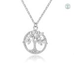 Collier arbre de vie en argent avec oxyde de zirconium