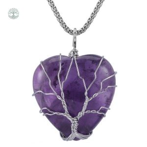 Collier Arbre de Vie en Améthyste, design élégant