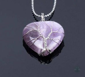 Bijou Arbre de Vie, améthyste naturelle, style unique