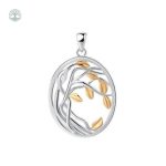 Bijou Arbre de Vie en argent avec finition dorée