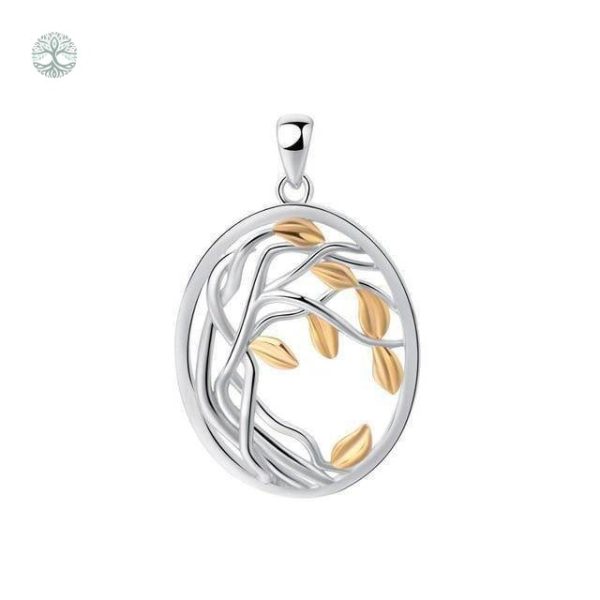 Bijou Arbre de Vie en argent avec finition dorée