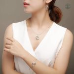 Collier en argent 925, motif arbre de vie avec feuille brillante