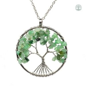 Collier Arbre de Vie en Aventurine Verte