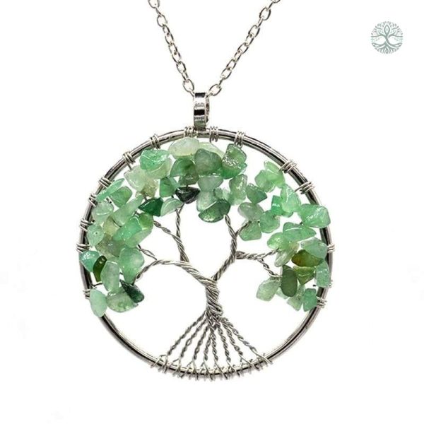 Collier Arbre de Vie en Aventurine Verte