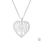 Collier Arbre de Vie en forme de cœur avec diamant