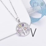 Collier en Argent 925, motif Arbre de Vie, ornements en Zirconium