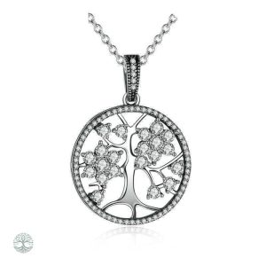 Collier Arbre de Vie en Argent Massif avec Diamant
