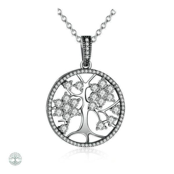 Collier Arbre de Vie en Argent Massif avec Diamant