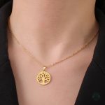 Collier Arbre de Vie Doré en Acier Inoxydable