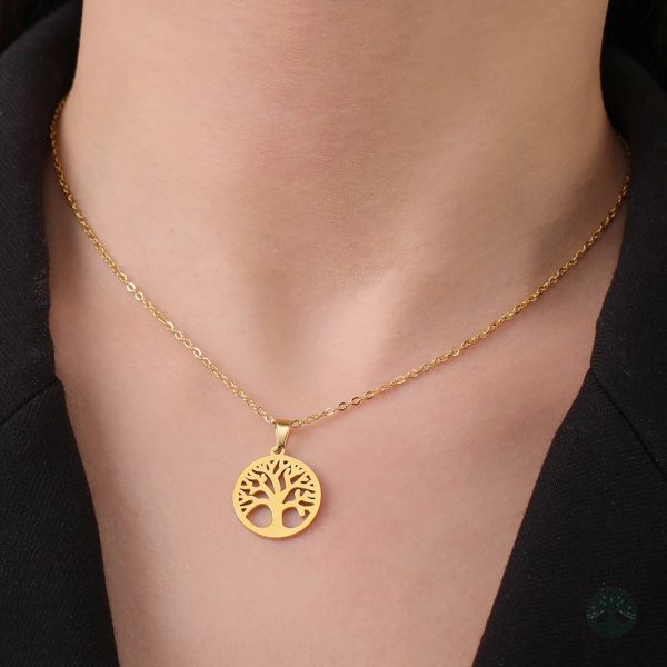 Collier Arbre de Vie Doré en Acier Inoxydable