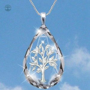 Bijou Arbre de Vie avec pendentif goutte d'eau