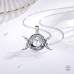 Collier argent avec motif Arbre de Vie et lunes